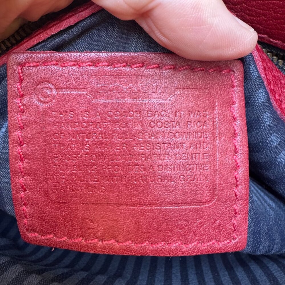 Auth Vintage Tomato Red Costa Rica Coach 4924 Sonoma Pocket Zip Leather Bag - Picture 10 of 15